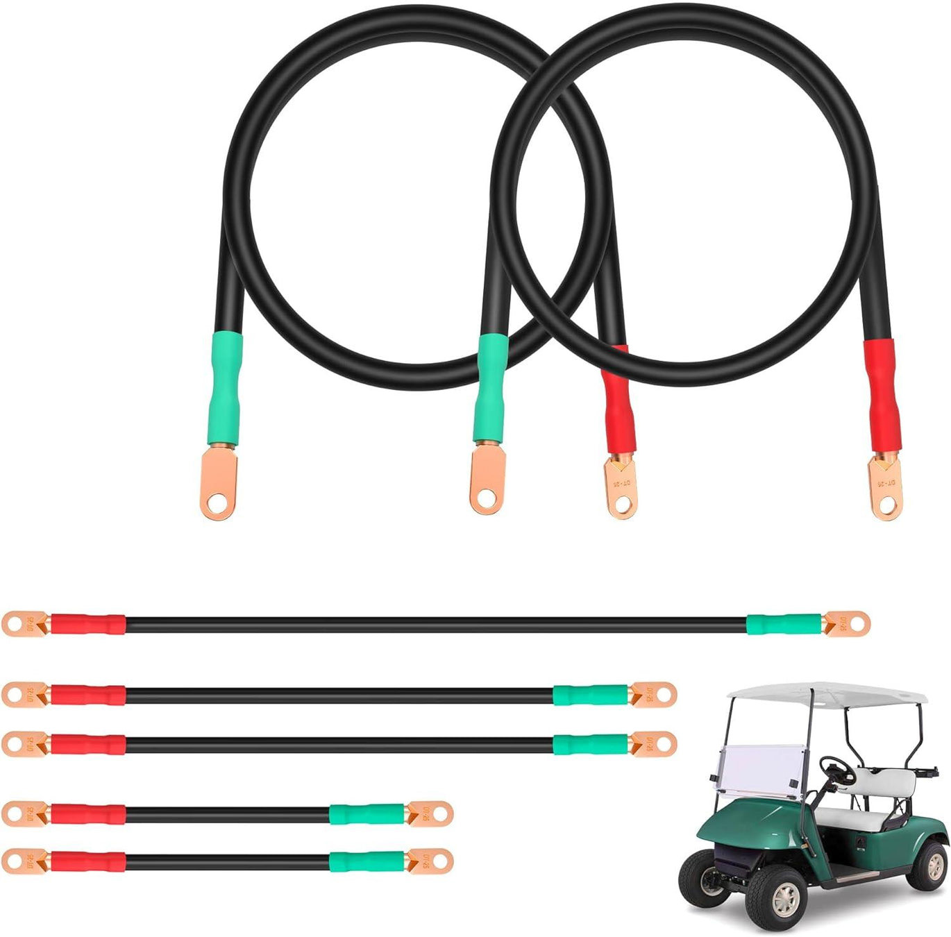 3 Awg Golf Cart Battery Cables for 48 Volt Club Car DS & Precedent 1994 Up, 7 PC