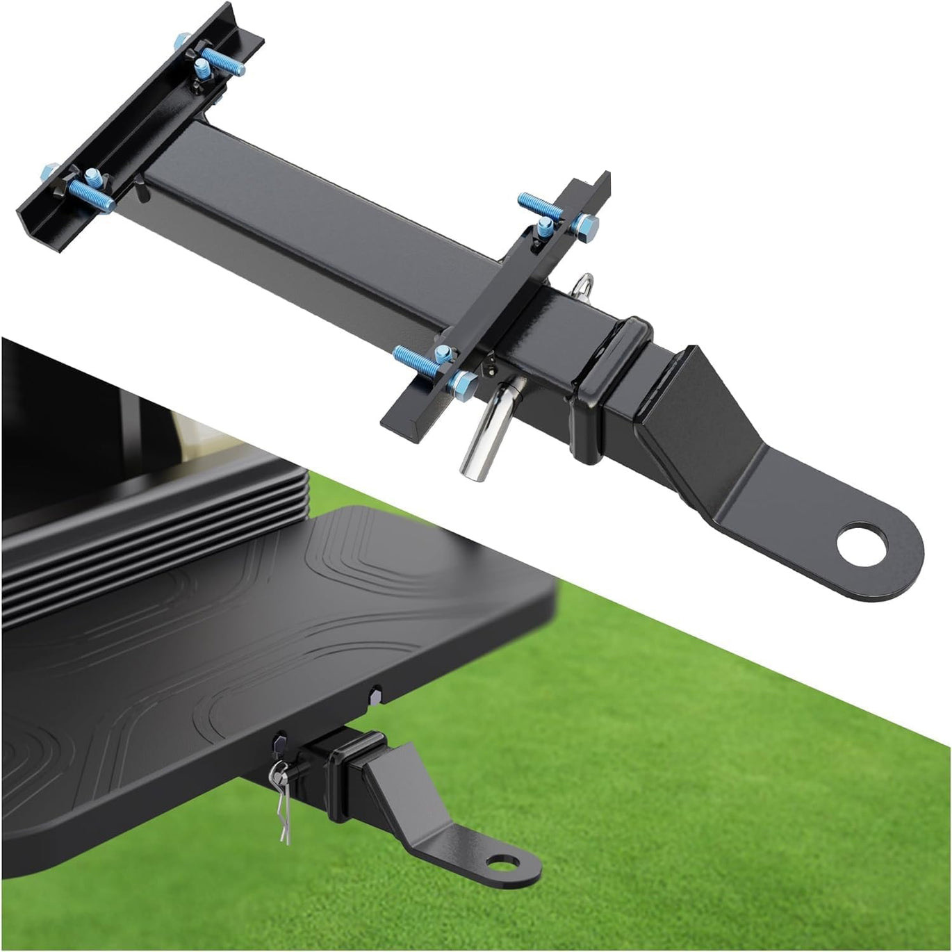 Deluxe Golf Cart Trailer Hitch Kit, Fit for Square Steel Tube Backseat Footrest 