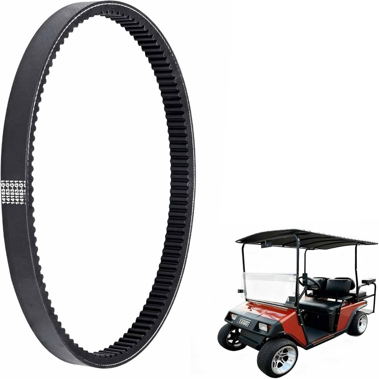Golf Cart 14153G1 Drive Belt for EZGO 1976-1987 Marathon 2 Cycle Gas Models with