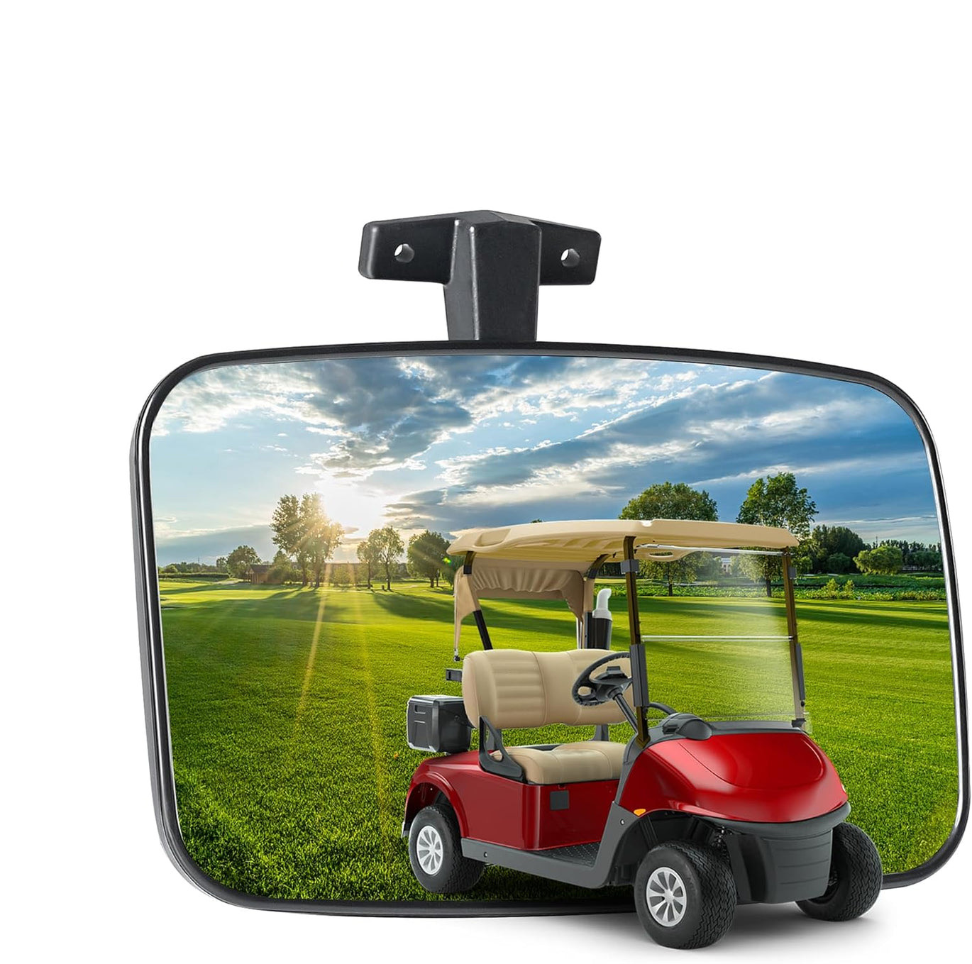 Golf Cart Mirror No Drilling Side Mirrors Universal for Yamaha, Club Car, EZGO, 