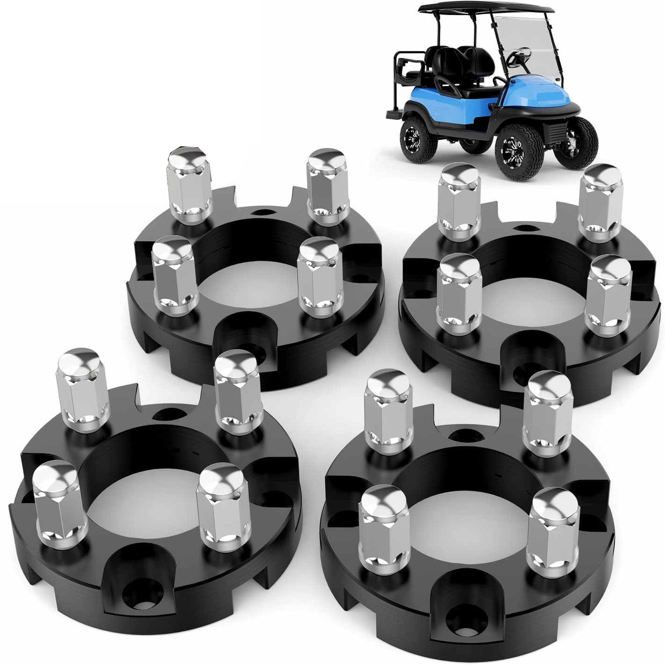 1 inch Golf Cart Wheel Spacers Kit with Lug Nuts Fits for Ya