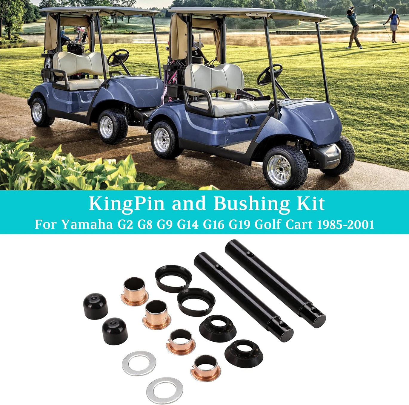 Golf Cart King Pin and Bushing Kit for Yamaha G2 G8 G9 G11 G