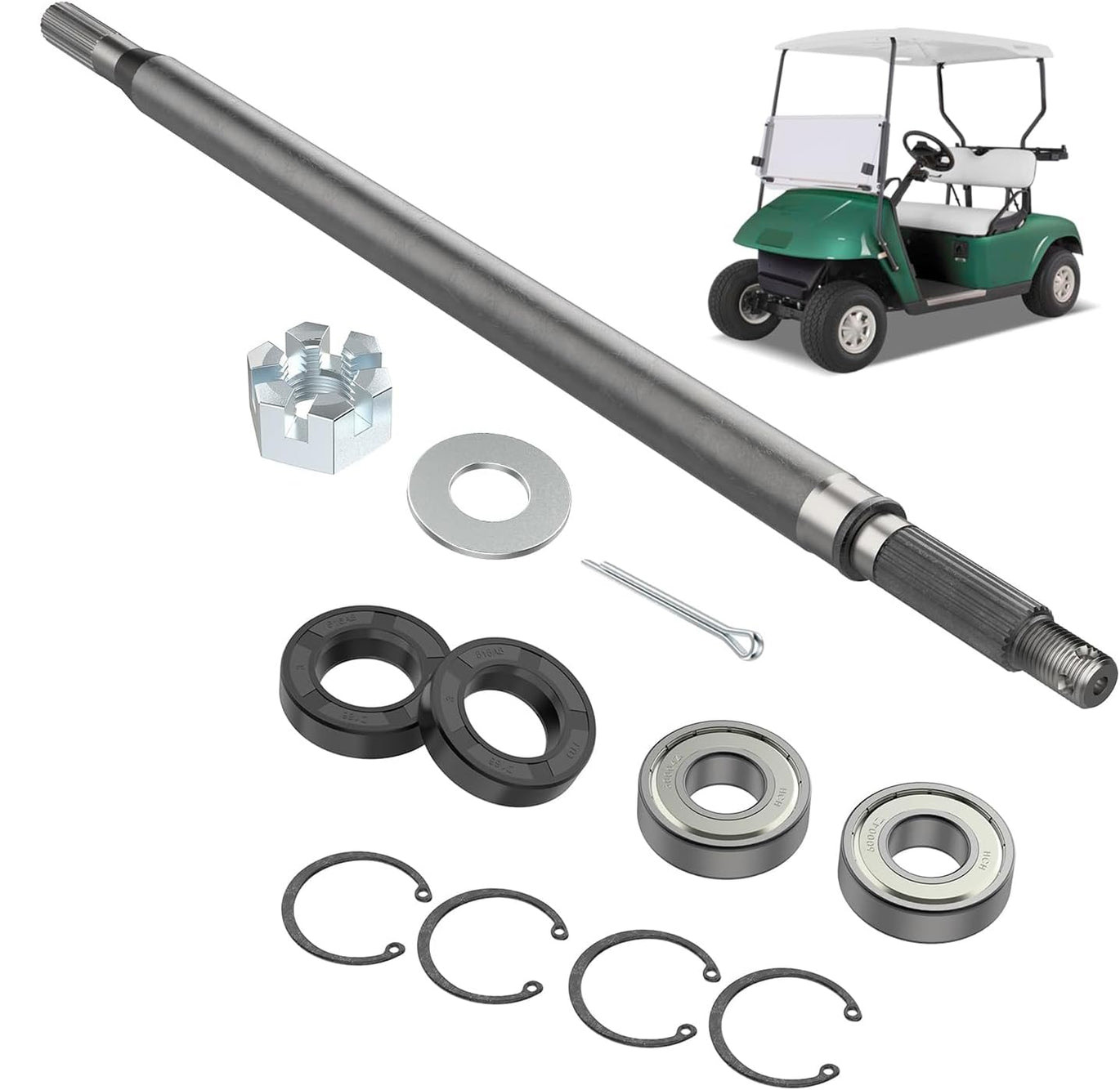 Passenger Side Golf Cart Rear Wheel Axle Shaft Fits EZGO TXT