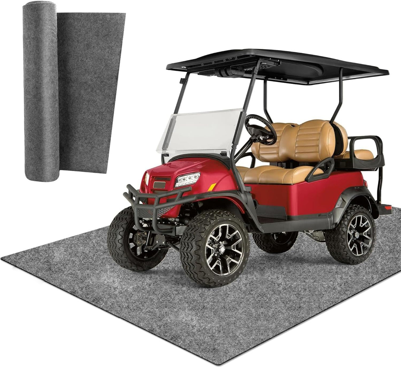 Golf Cart Premium Garage Floor Mat-Waterproof Anti-Slip Thic