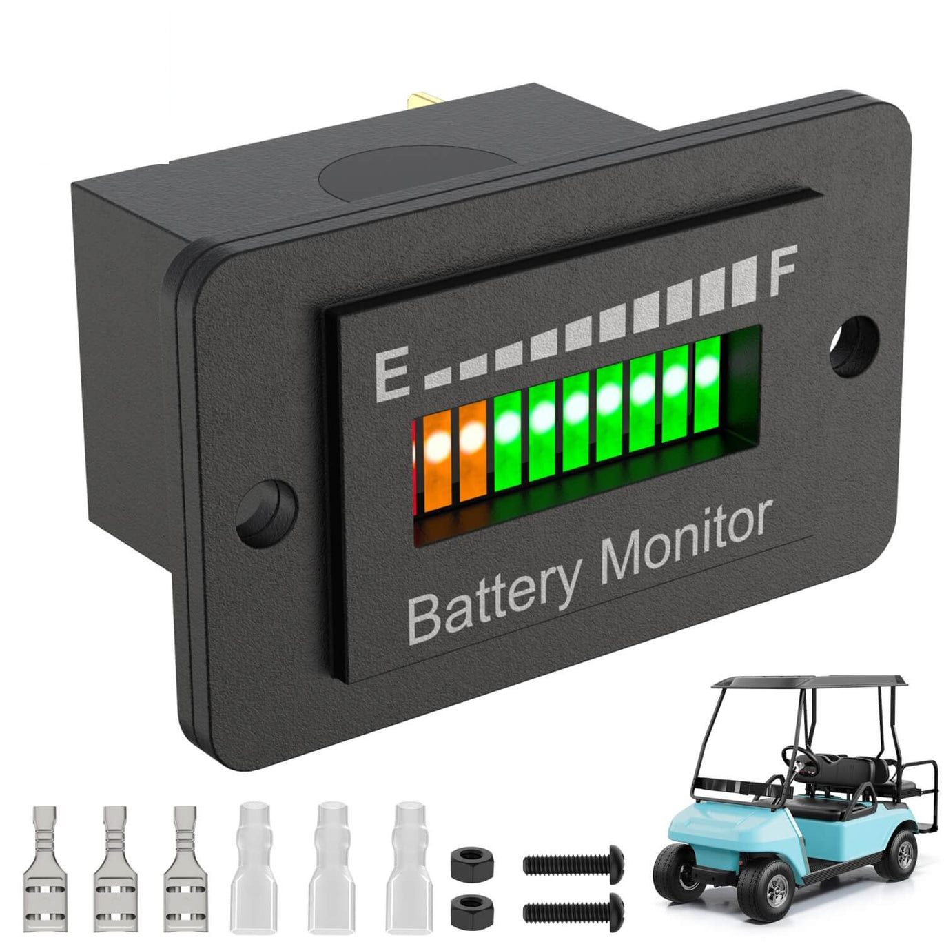 12V-72V Battery Monitor for Golf Cart, LED Battery Level Ind