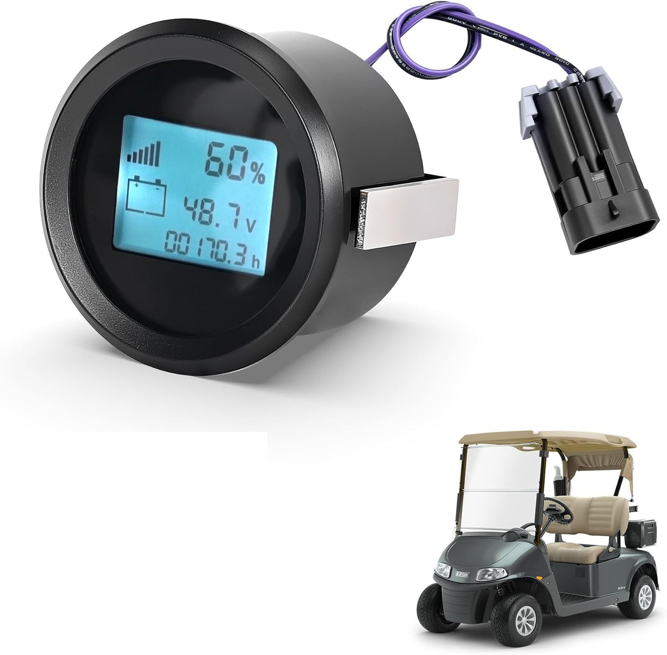 Golf Cart Battery Monitor Meter for EZGO RXV 2008-2018 Elect