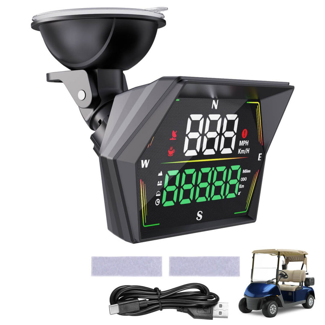 Golf Cart GPS Speedometer, HUD Digital Display with MPH/KMH,