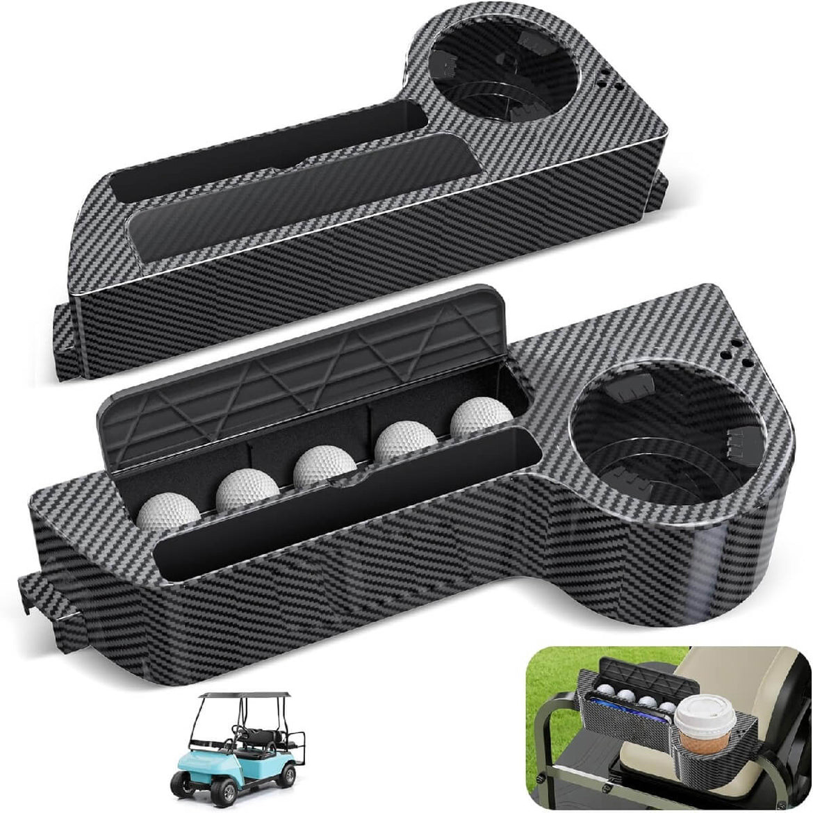 Golf Cart Rear Seat Kit Arm Rest Set with Cup Holder for Yam