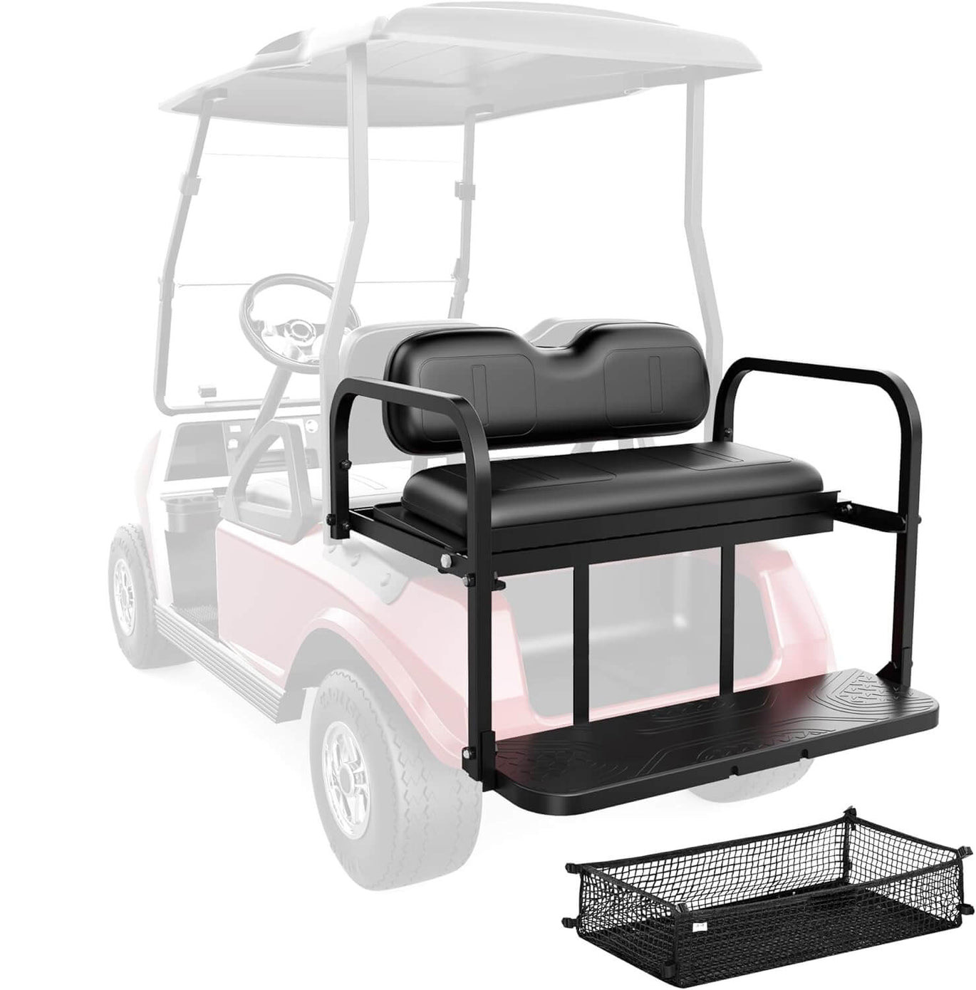Golf Cart Rear Flip Seat for Club Car DS, Heavy-Duty Alloy S