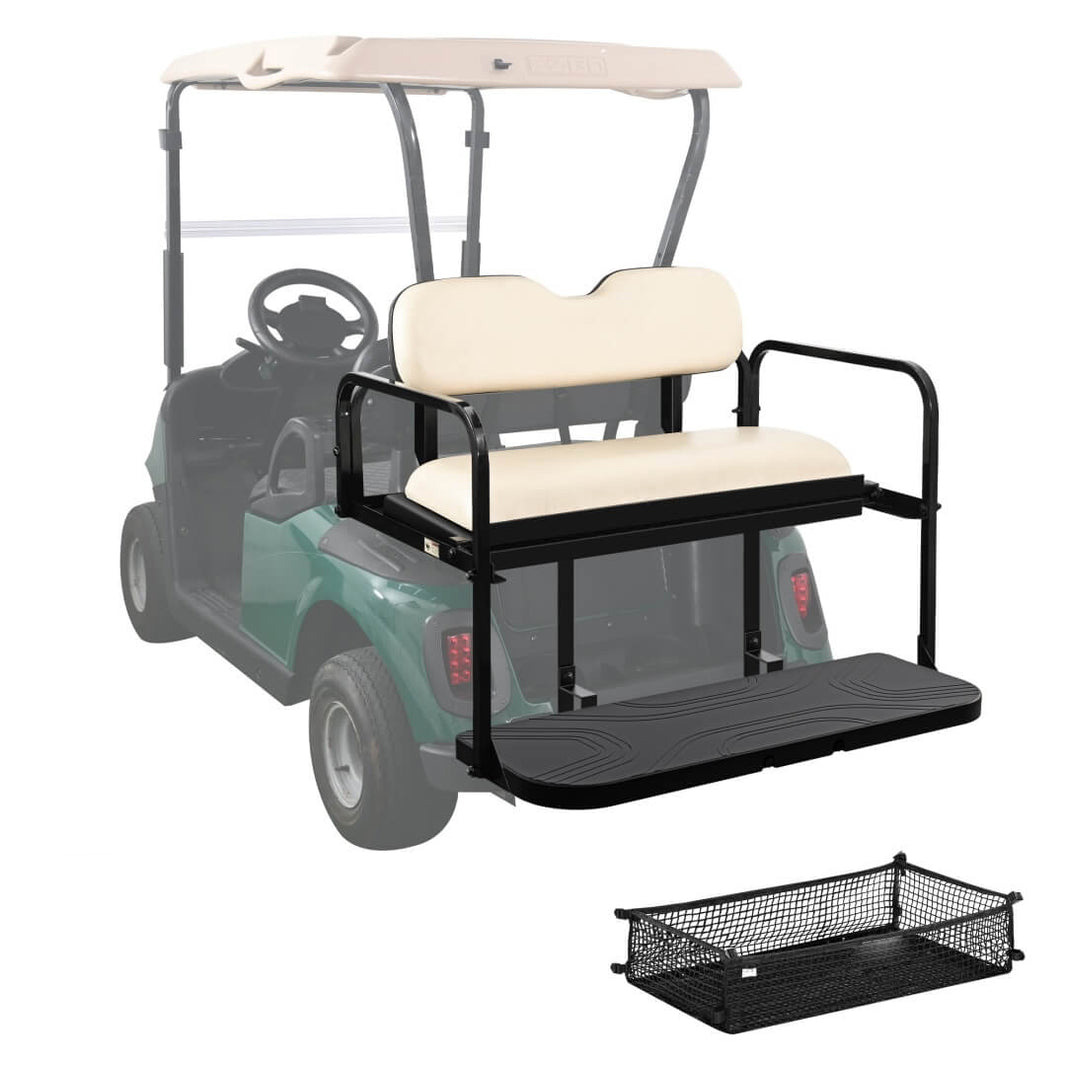 Golf Cart Flip Folding Rear Seat Kit, Aluminum Alloy Structu